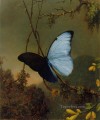Blue Morpho Butterfly ATC Romantic Martin Johnson Heade